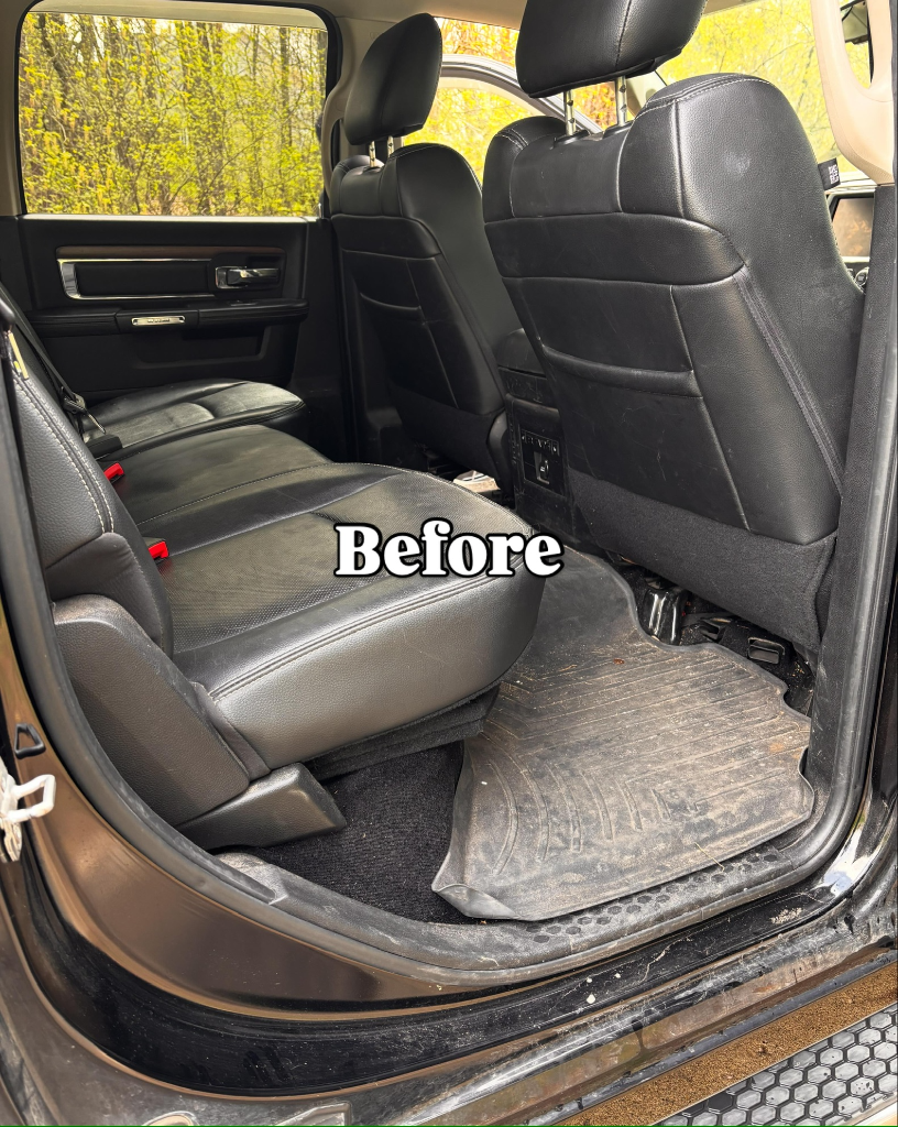 Vehicle interior before detailing